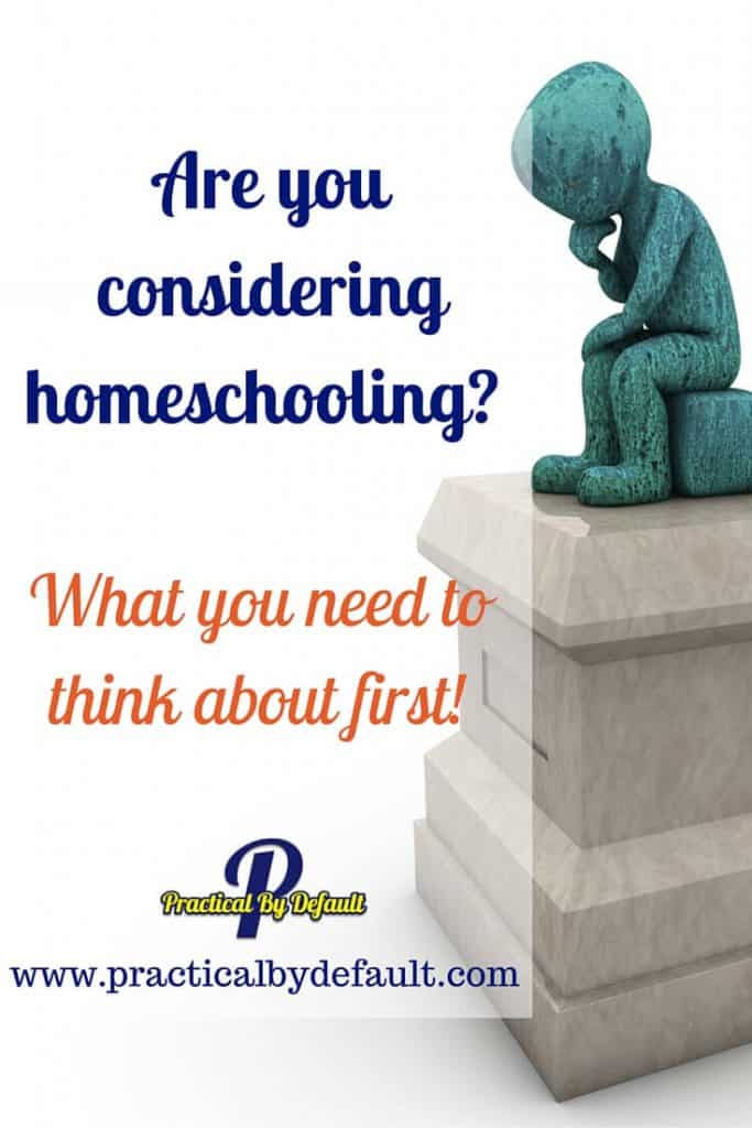 When considering homeschooling there are some questions you might want to think about first. Sharing my top 3. 